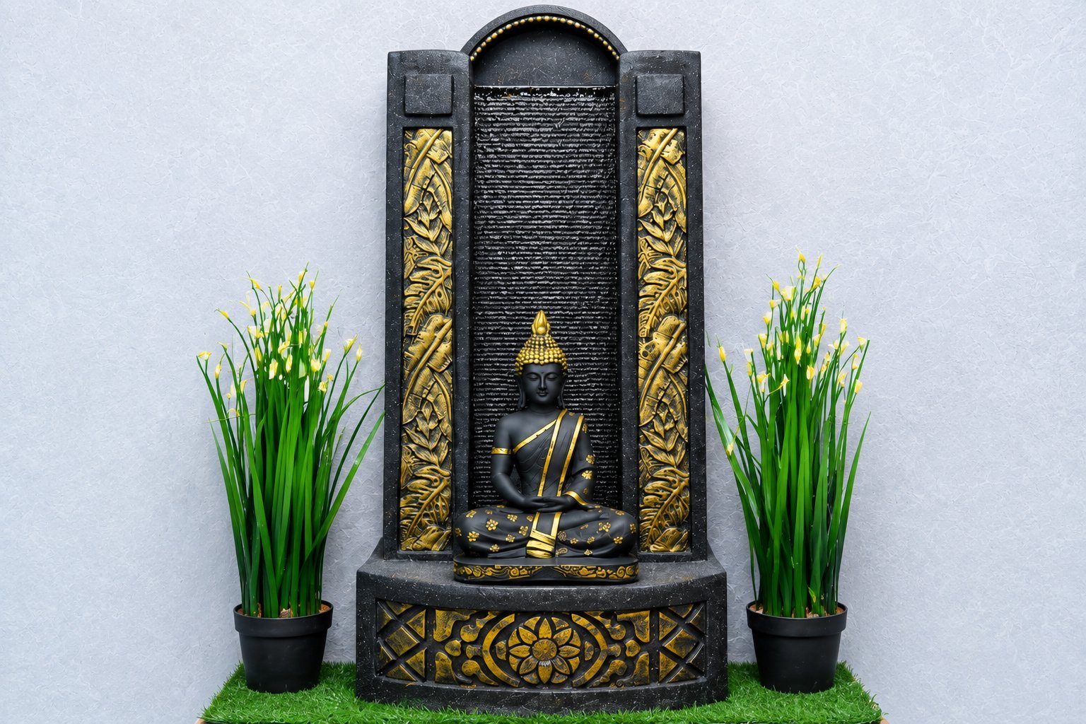 Elegant Buddha water feature decor at Harmony Ganga Spa