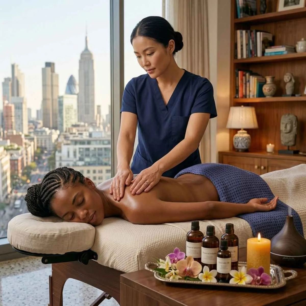 Relaxing foot and leg wellness treatment