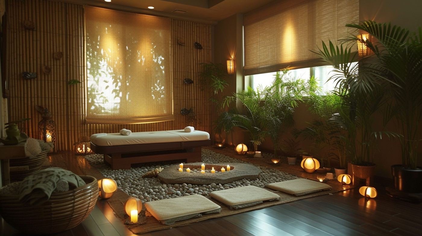 Peaceful luxury spa interior prepared for a signature treatment